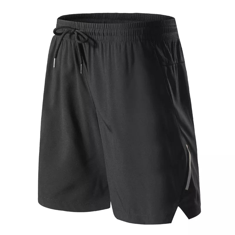 Shorts Masculinos de Esporte com Faixa Refletiva e Bolsos